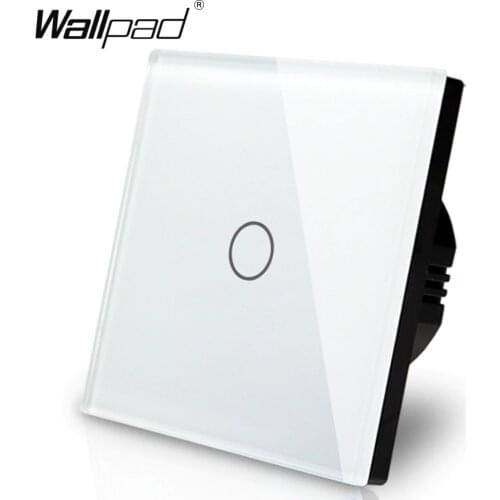 Hot White Crystal Glass Panel wall switch EU UK Standard 110~250V 1 gang Dimmer White Touch Screen Panel Wallpad