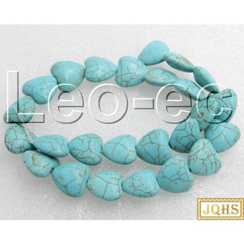 Natural 18X18mm heart-shaped turquoises Loose Strand For Jewelry Making 15" V1292
