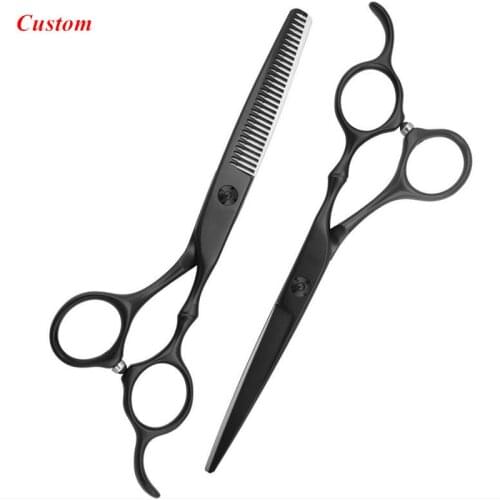 Custom name japan 440c 6 inch bamboo cut hair scissors salon cutting barber makas haircut thinning shears hairdressing scissors