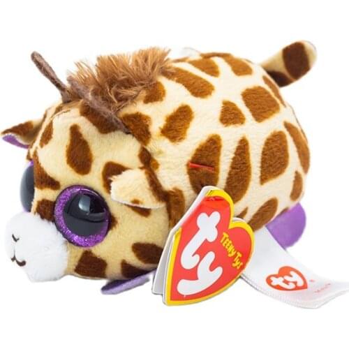New 4''10CM Ty Beanie Boos Big Purple Eyes Mini Spotted Giraffe Plush Dolls Collection Stuffed Toy Child Birthday Christmas Gift
