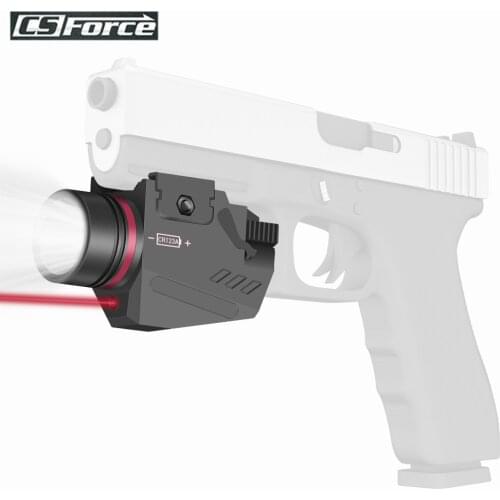 Tactical Pistol Gun Light White LED FlashLight + Red Dot Laser for 20mm Rail Night Vision Weapon Light Hunting Gun Equipment