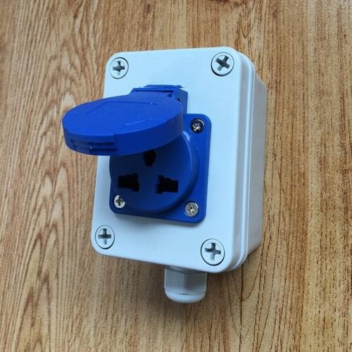IP54 Waterproof Dust-proof Outdoor External Wall Power Socket, 16A Universal Hole Electrical Outlet Grounded AC 250V