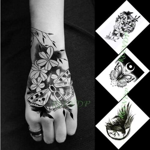 Waterproof Temporary Tattoo Sticker Butterfly Flower Eagle Tattoo Stickers In Hand Flash Tattoo Fake Tattoo for Men Women Girl
