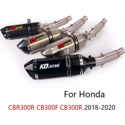 For Honda CBR300R CB300R CB300F 2018 2019 2020 Motorcycle Exhaust Pipe Mid Link Tube Slip On 51mm Mufflers with DB Killer Escape