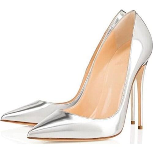 Women Super High Heels Pumps 12cm Thin Heels 2020 Women Shoes for office Fashion Spring Pointed Toe Shallow Shoes Plus Big Size