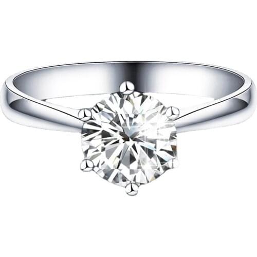 Designer Original New 925 Sterling Silver Five-claw Inlaid Carat Diamond Ring for Women Exquisite Luxury Charm Ladies Engagement