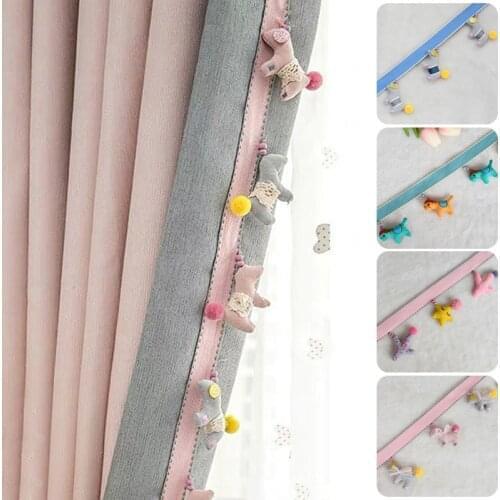 1 Meter Pink Star Lace Trim Tassel Curtain Cartoon Horse Tassel Fringe For Sewing Garment Curtain DIY Decoration