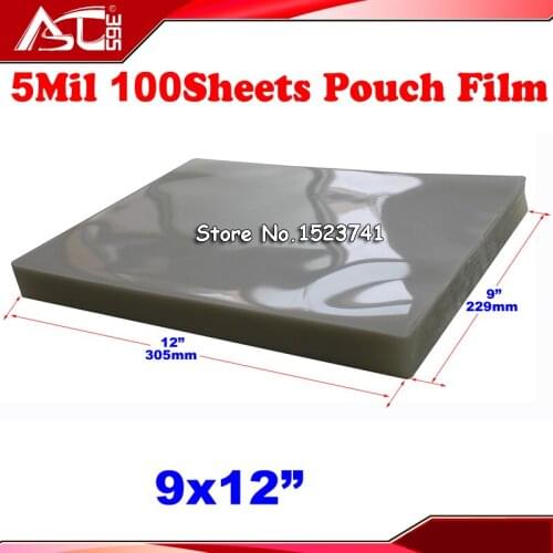 100Pk 5Mil 9x12" Letter Size Clear Laminating Pouch Film Thermal Hot Lamintor