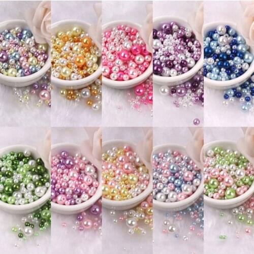 150-200PCS 3-8mm Mixed ABS Pearls Colorful Round Beads With Holes DIY Handmade Bracelet Charms Necklace Beads For Jewelry Making