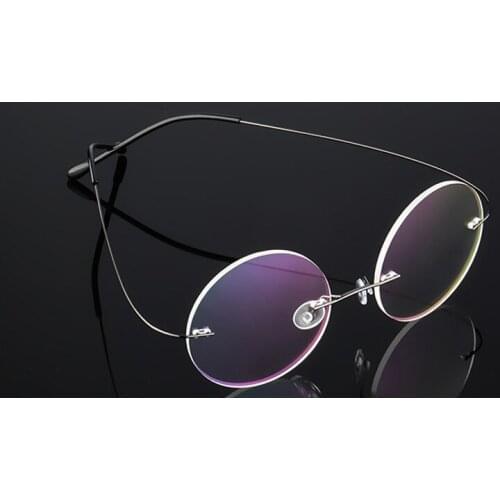 2018 new round glasses titanium frame glasses can be customized prescription glasses Fashion frameless ladies glasses