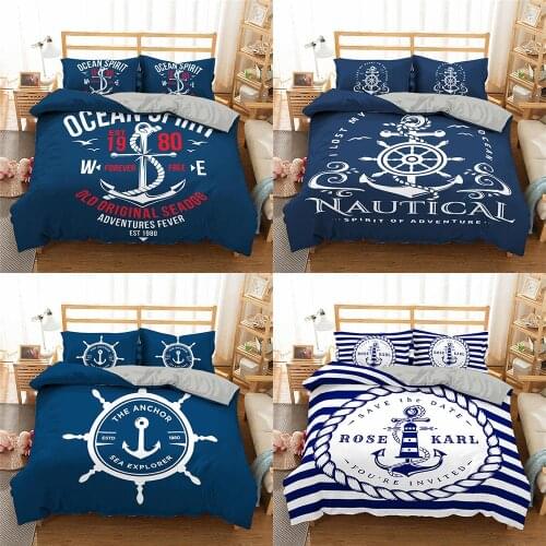 2021 Nautical Ocean Bedding Sets Ancient Ocean Spirit Duvet Cover Bedding Set King Queen Bed Linen With Pillowcase Bedclothes
