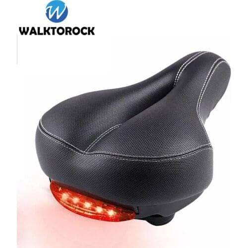 Bicycle Saddle with Tail Light Shock Absorbing Silicone Hollow Bicycle Saddle Soft Widen Mtb Road Bike Seat Bicycle Accessories