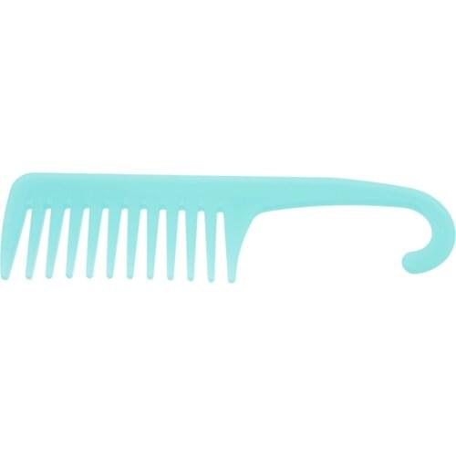 Antistatic Hair Extension Detangle Rake Wide Tooth Comb Heat-resistant Handgrip Brush,Blue