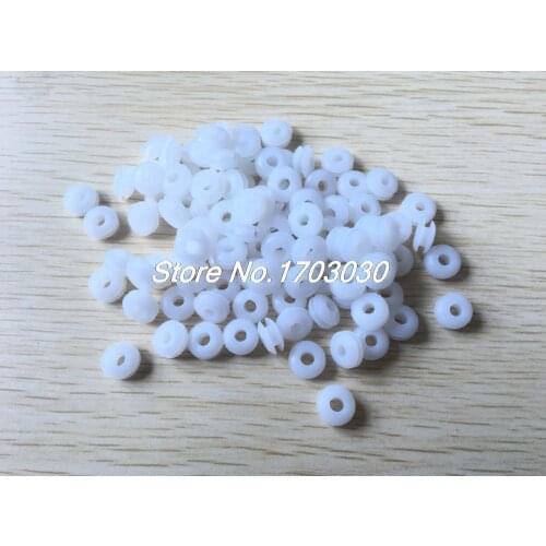 300 Pcs White Rubber Grommet Cable Wire Protection Gasket Ring 3mm x 8mm