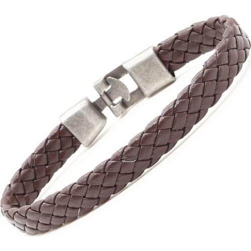 New Handmade Fashion Trendy Vintage Handmade Punk Femme Homme Female Male Men PU Leather Bracelet For Women Jewelry Accessory
