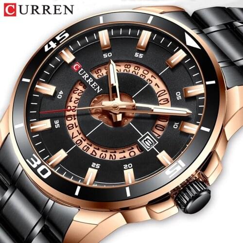 2020 CURREN Stainless Steel Mens Watch Fashion Design Quartz Wristwatch With Date Clock Male Reloj Hombre Watch Men Clock Time