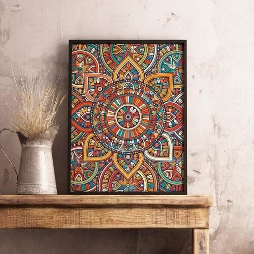Colorful Mandala Abstract Canvas Poster Yoga Wall Art Zen Print Painting Decorative Picture Modern Living Room Decor No Frame