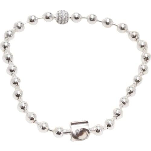 DoDoFly Real 925 Sterling Silver Silver Bead Pave Beanie Bracelet For Women Fit Original Brand DIY Beads Charm Jewelry