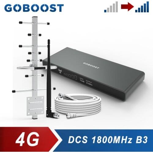 GOBOOST LTE 4G Cell Phone Signal Booster DCS 1800 MHz Single Band Cellular Amplifier Network Mobile Repeater Band3 With Antenna