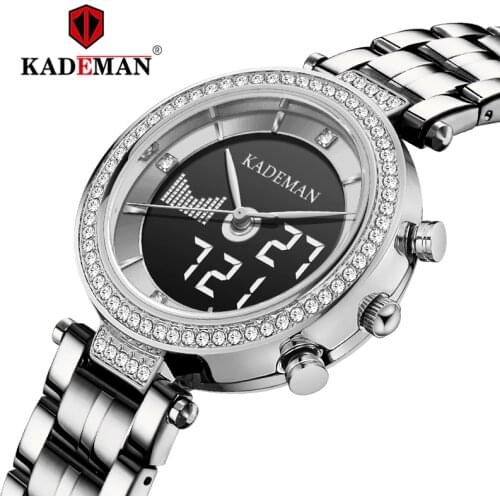 KADEMAN 2021New Fashion Women Watches Lady Top Brand luxury Waterproof Quartz Clocks Watch Stainless Steel Digital Wristwatch