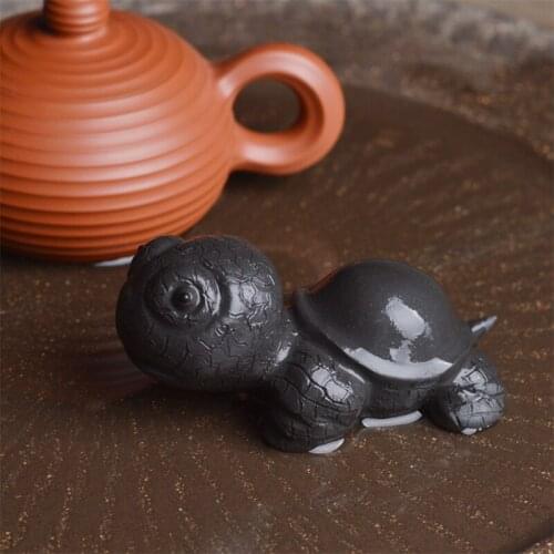 Ceramic Figurines Cute Big Turtle Tea pet Ceremony Accessories, Table Ccessories, Tea Set Decorations