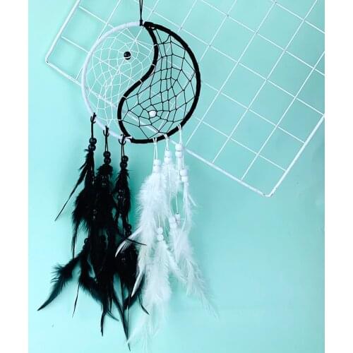 Creative Indian Tribe Yin and Yang Gossip Tai Chi Dream Catcher Ornaments Retro Style Home Homestay Handicraft Bedside Pendant