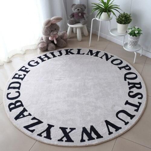 Bubble Kiss Cartoon Round Carpet Cute Bedroom Bedside Cushion Thick Lamb Wool Childrens Non-Slip Floor Mat Room Decor Carpet