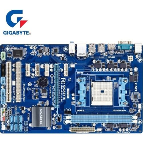 Gigabyte GA-A55-S3P Original Motherboard New DDR3 DIMM 32G Desktop Mainboard Boards A55 S3P A75 CPU Socket FM1 HDMI For AMD Used