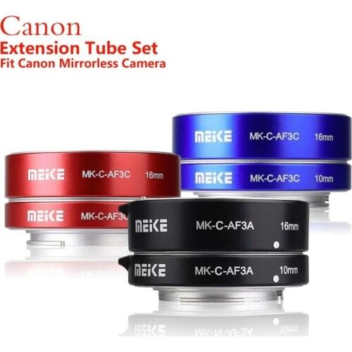 Meike Hot MK-C-AF3A Metal Auto Focus AF Macro Extension Tube Set 10mm 16mm for Canon M Mount Camera