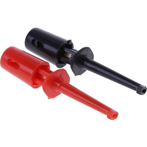 New 1 Pair Single Hook Clip Test Probe Lead Wire Mini Grabber Kit For Multimeter Dropship