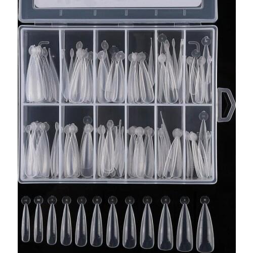 NEW 1 Box 100 PC Quick Building Nail Mold Tips Graduation Nail Art Quick Light Therapy Crystal Extended Nail Extension Tool