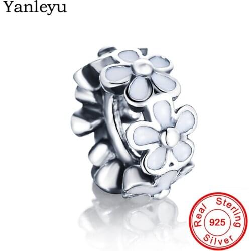 Wholesale Price! Yanleyu 925 Sterling Silver Flower Charms Beads Fit Original PAN Bracelet & Bangles Pendant DIY Jewelry PB047