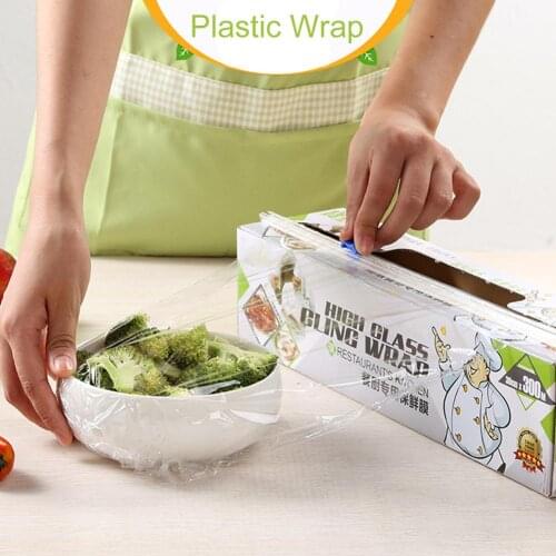 30cmx300m Food Fruit Storage Bag Packaging Plastic Bags Saran Wrap For Kitchen Fresh Keeping Heat Sealer Food Saver Bag
