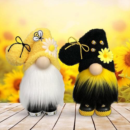 Popular Bumble Bee Gnomes World Bee Day Faceless Doll Plush Toy Fabric Fairy Door Flower Knows Decoration Accessories Best Gift