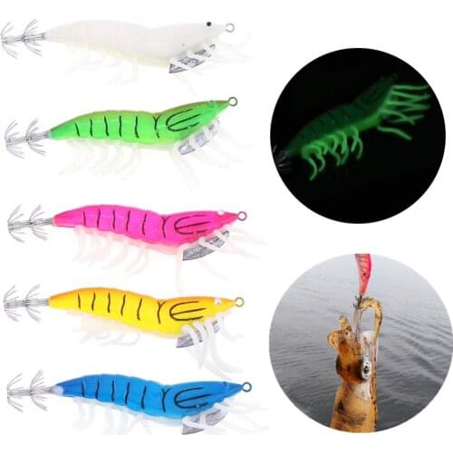 Squid Bait Hook 10cm 13g Luminous Shrimp Jig Fishing Lures Hooks for Fishing Squid Octopus Cuttlefish Fishing Lure