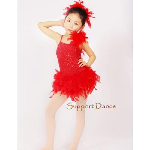Support-Dance Feather Professional Ballet Dress Kids Adult Contemporary Dance Costume C228