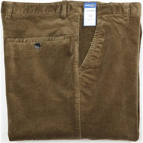 Straight Loose Corduroy Winter Pants Men Thick Black Khaki Red High Waist Male Trousers Office Big Size 40 42