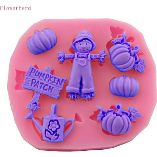 Scarecrow Pumpkin Cake Mold DIY Silicone Fondant Baking Tool Ice Tray Mold Cake Decorating Tools Halloween Decor Chocolate Mold