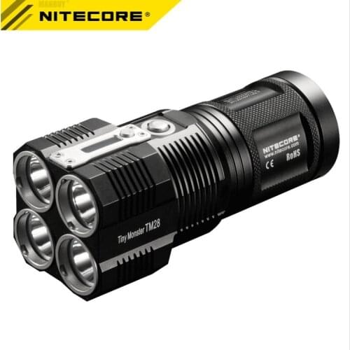 SALE! NITECORE 6000LMS 4xCREE XHP35 HI LED Rechargeable Hight Light Flashlight TM28 Gear Hunting Outdoor Searching Free Shipping