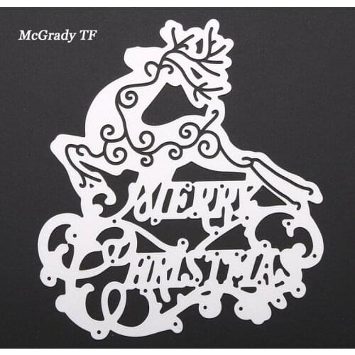 Christmas Deer Metal Cutting Dies Stencils Cute Elk Xmas Christmas Letters Scrapbook Embossing Album Paper Card dies Craft Decor