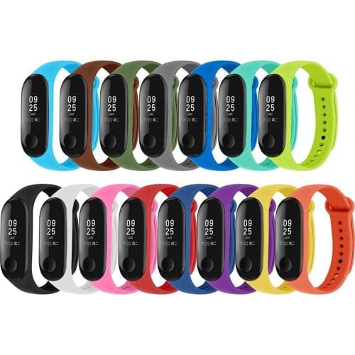 15pcs Silicone Watchband Replacement Bracelet Strap Moderate Softness Comfortable to Wear Durable for Xiaomi Mi Smart Band 4 3