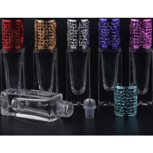 MUB - Simple 7ml Alloy Cover Metal Roll-on Bottles For Essential Oil Portable Mini Refillable Glass Perfume Bottle High Quality