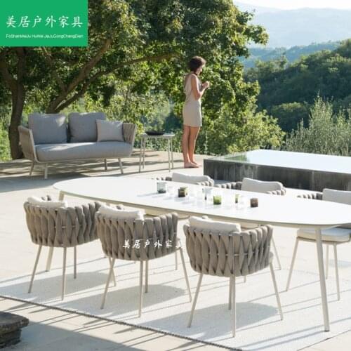 Desk and chair leisure patio designer creative balcony Scandinavian indoor and outdoor garden rattan woven