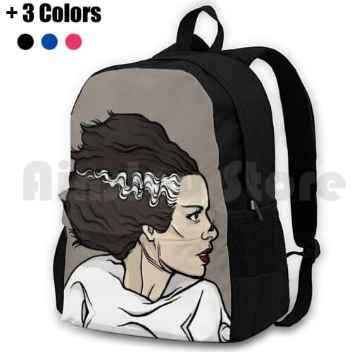 The Bride Frankenstein Outdoor Hiking Backpack Waterproof Camping Travel Mary Shelley Frankenstein Monster Bride Horror Movies