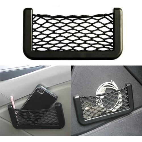 Universal Car Seat Side Back Storage Net Bag String Bag Mesh Pocket Organizer Stick-on for wallet phone Net Bag For Audi A4 B5