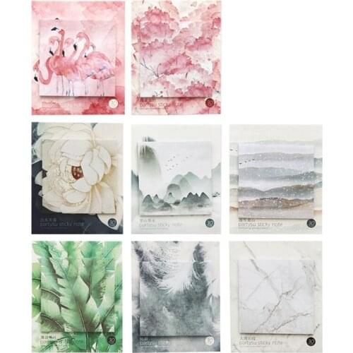 Party Sakura Flamingo Plant Landscape Memo Pad N Times Sticky Notes Escolar Papelaria School Supply Bookmark Label