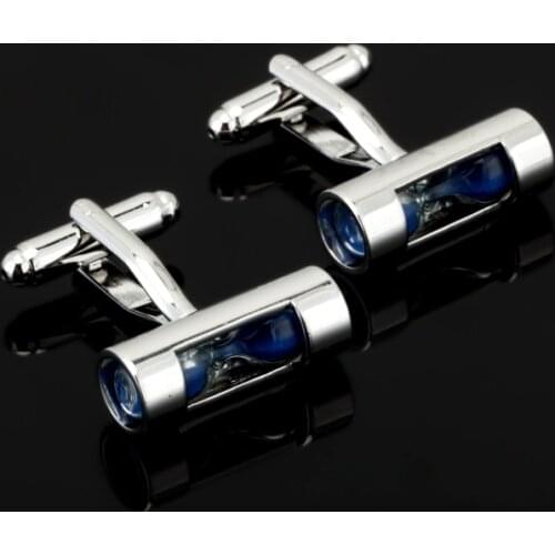 Men Cuff Links Stainless Steel Silvery Vintage Mens Wedding Gift Cufflink blue Model Cuff Link for Wedding Best Man