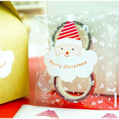 10pcs/set Merry Christmas Santa Claus Decorative Stickers Scrapbook DIY candy box New Years Stickers For gift box
