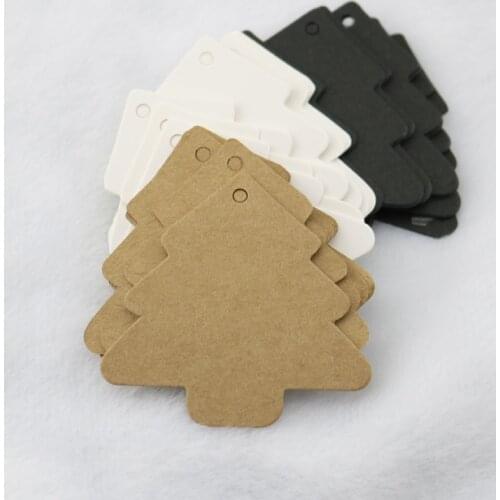 100pcs 5.5x5.5cm Kraft Paper Price Tags Price Label Paper accessory Jewelry Pricing Tags Christmas Tree Cute Paper cards