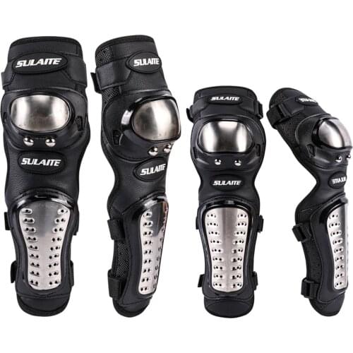 4Pcs/set Motorcycle Protector Knee Pads Elbow Protector Thick Stainless Steel Protective Gear Protection Armor